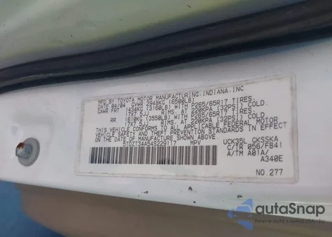 2004 Toyota Sequoia Sr5 V8 from USA, damaged, VIN 5TDZT34A54S229117